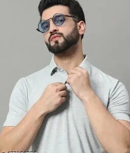 Private Label Mens Dual collar t shirt for causal outfit Grey Colour 38 Size