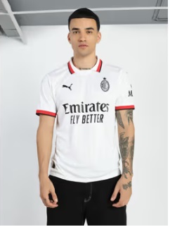 Puma Acm Away Replica Men White Jersey Polo T Shirt Xl