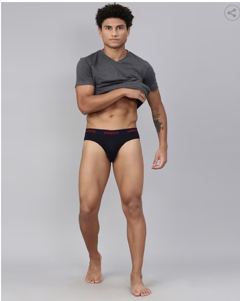 Pack of 2 Men Contoured Double Pouch Tag Free Comfort Smartskin Technology Outer Elastic Briefs Size S