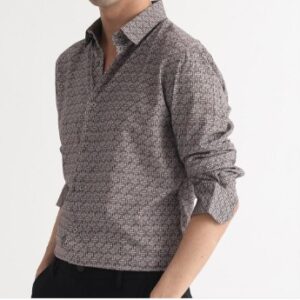 RARE RABBIT Men Bavour Geometric Printed Slim Fit Cotton Shirt Size 3Xl