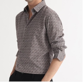 RARE RABBIT Men Bavour Geometric Printed Slim Fit Cotton Shirt Size 3Xl