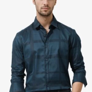 RARE RABBIT TONAL CHECK SHIRT DARK TEAL SIZE XXL