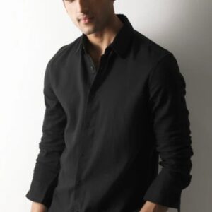 RARE RABBIT DOUBLE LAYER COTTON SHIRT BLACK SIZE L