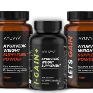 Ayuvya i Gain Lets Gain Weight Gain Combo Helps Improve Appetite Digestion Promotes Muscle Recovery Energy Levels For Men Women 100 Ayurvedic Combo 1i Gain 2 Lets Gain
