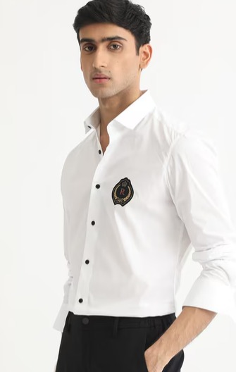 RARE RABBIT VLogo Print Slim Fit Shirt SIZE M