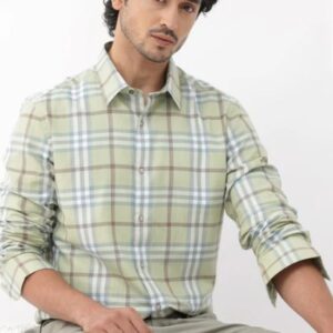 RARE RABBIT HERRINGBONE CHECK SHIRT DUSKY GREEN SIZE S