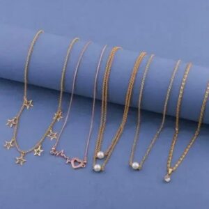 SHRADDHA Enterprise Combo Of 5 Rose Gold Plated Locket Brass Pendant Desinger Jewellery