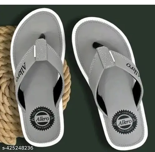Private Label Shop cart with arhaa Alkro Mens Flip Flop Slipper Grey colour Size 5