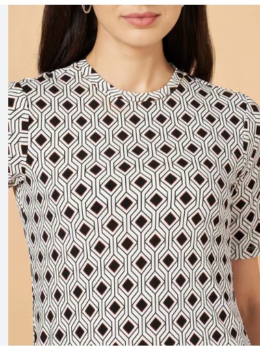 Private Label Annabelle by Pantaloons White Printed Top size m