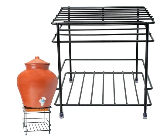 Private Label FIRIS Pot Stand for Kitchen Black Matka Stand for Flat Surface