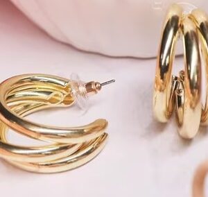 BHRM Gold Plated Studs Earrings