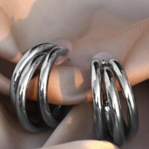 JOKER WITCH Silver Circular Hoop Earrings
