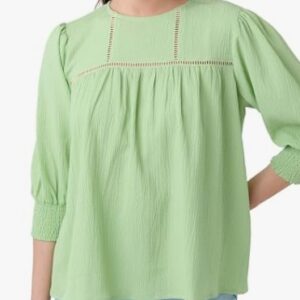 Zink London Women s Green Textured Regular Top size M