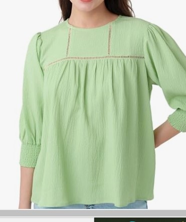 Zink London Women s Green Textured Regular Top size M