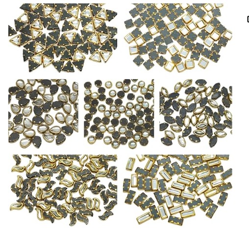 Kundans Beads Stone 7 Shapes for 850 Pieces