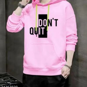Private Label FASHION AND YOUTH Stylish Unisex Don t Quit Design Printed Hooded Sweatshirt size L Pink colour