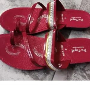 Private Label womens footawear Size 6 Red with silver color
