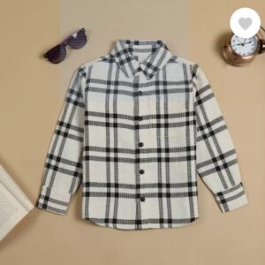 Private Label Boys Relaxed Fit Fit Checkered Spread Collar Casual Shirt