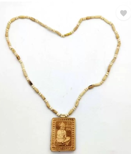 SHRI BAGESHWAR DHAM Hanuman Pendant Tulasi Mala JAI SITARAM Wood Choker