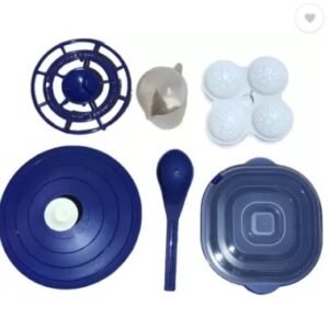 Private Label KIT Plastic Silicone Grocery Container 1500 ml Blue White