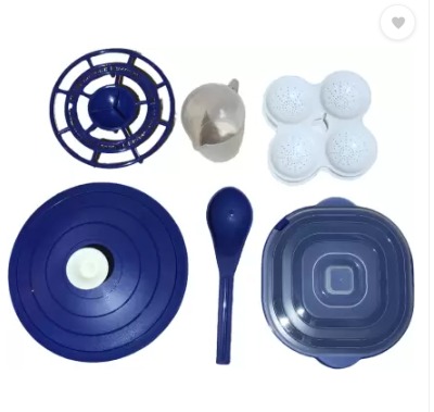 Private Label KIT Plastic Silicone Grocery Container 1500 ml Blue White