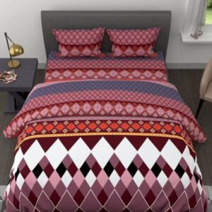 BIANCA 150 GSM Geometric Print King Size Comforter with Bedsheet Pillow Covers DOUBLE