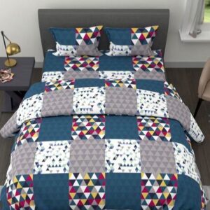BIANCA Printed Double Comforter Set 1N DOUBLE COMFORTER 1N DOUBLE BEDSHEET 2N PILLOW COVER BLUE COLOUR COMF1175