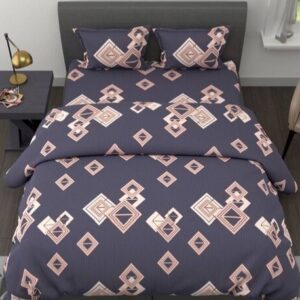 BIANCA150 GSM Geometric Print King Size Comforter with Bedsheet Pillow Covers COLOUR SLATE MULTI COMF1187