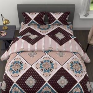 BIANCA Printed 1N Double Comforter 1N DOUBLE BEDSHEET 2N PILLOW CHOCOLATE MULTI COMF1167