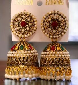 5 Mukhi Rudraksha With Brass Gold Cap Premium Trishul Pendant Chain