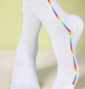 Private Label Aloe Soft Calf Length Socks Pride Steps White Pack 2