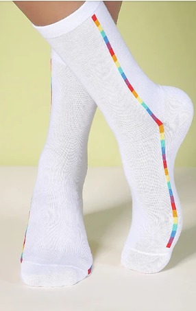 Private Label Aloe Soft Calf Length Socks Pride Steps White Pack 2