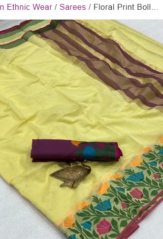Floral Print Bollywood Georgette Chiffon Saree