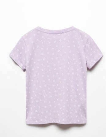 Private Label Girls Floral Printed RoundNeck Pure Cotton Tshirt 128 CM