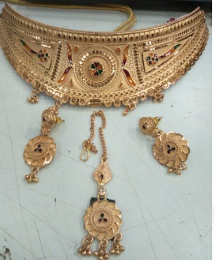 Private Label Micro gold choker necklace set