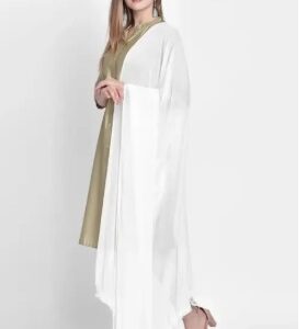 Private Label Chiffon plain white dupatta