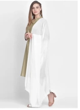 Private Label Chiffon plain white dupatta