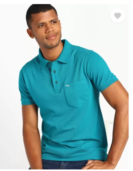 Private Label Men Solid Polo Neck Cotton Blend Blue TShirt Size XXL
