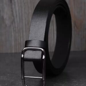 Women Formal Black Artificial Leather Belt