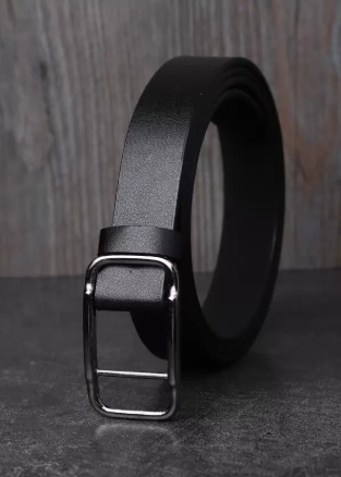 Women Formal Black Artificial Leather Belt