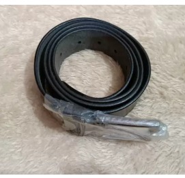 Men Casual Formal Black Genuine Leather Belt