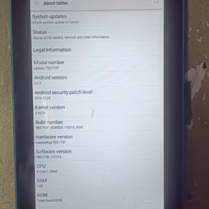 Used Lenovo Tab3 Tablate Black And Blue Color 1Gb Ram 8Gb Rom Serial No Hgcevqrv