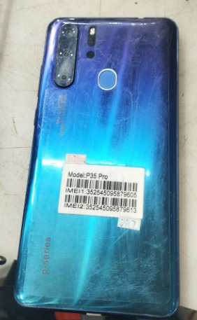 P Series P35 Pro Lightning Sky Blue And Purple Colour Used Mobile 6Gb 128Gb Without Box And Accessories Imei 352545095879605