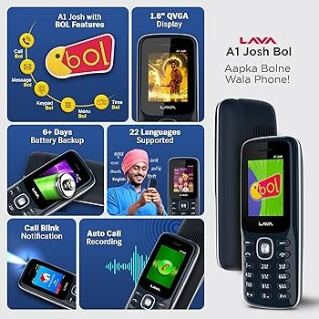 Lava A1 Josh Blue And Silver Color Keypad Phone Imei No 355613297009459B