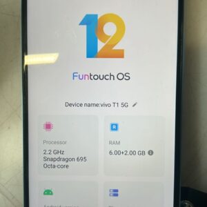 Vivo T1 5G Smartphone 8Gb Ram 128Gb Rom Imei No 867272056553271 Without Box And Accessories