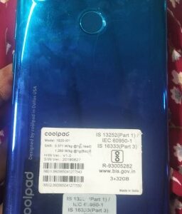 Coolpad 1825 L01 Teal And Blue Colour Used Mobile 3Gb 32Gb Without Accessory Imei 860985041277543