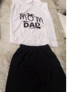 Boys White T Shirt Printed Sleeveless With Shorts Black Size 2 Year