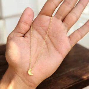 Golden Chain Half Moon Necklace For Women