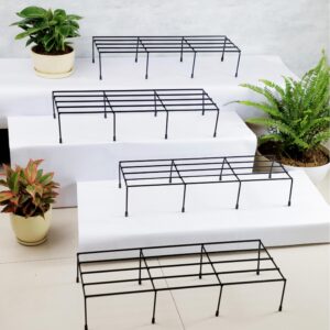 Pack Of 4 Black Plant Stands For Home Balcony Outdoor Black Color