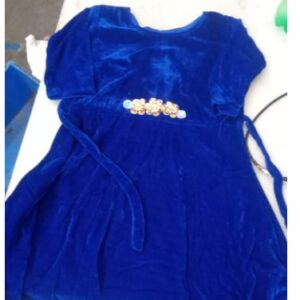 Girls Velvet Frock Blue Size 5 To 6 Y